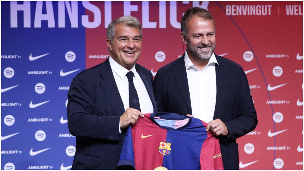  Hansi Flick en su presentación con el FC Barcelona. (Fuente: Cordon Press)