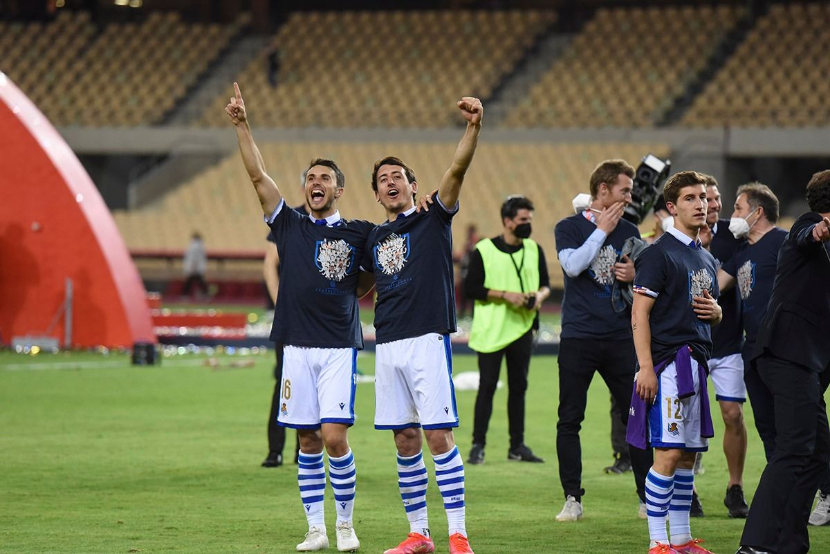  Guevara y Oyarzabal, felices tras ganar la Copa del Rey.