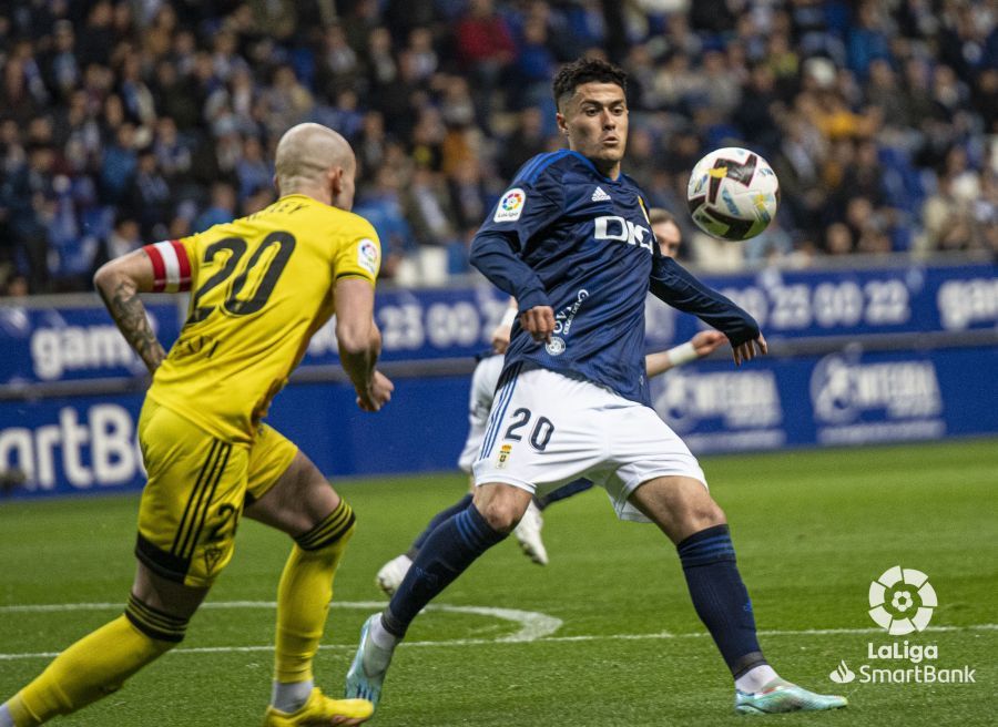 Hugo Rama, durante el Real Oviedo-Mirandés.
