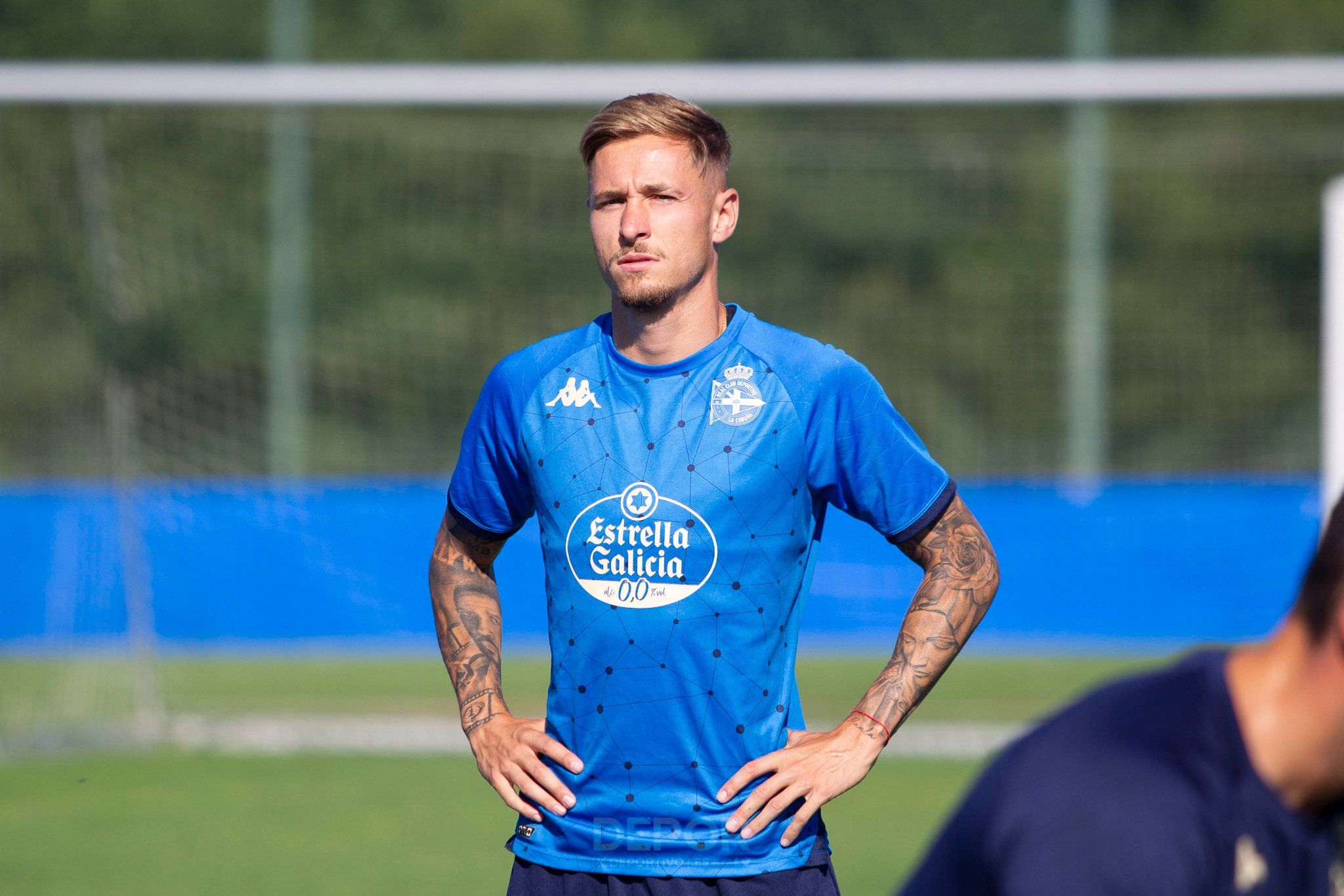 Isi Gómez entrenando con el Deportivo