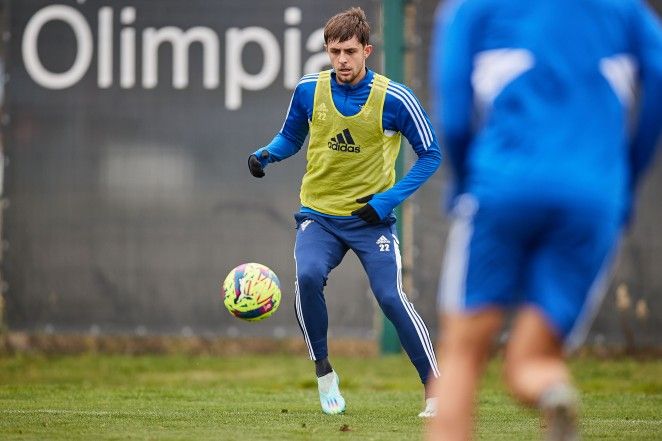 Jofre Carreras en un entrenamiento (Foto: Mirandés)