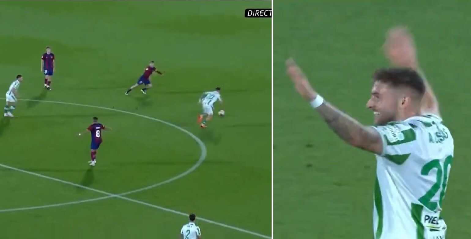 La jugada del Barça B-Córdoba en la que Antonio Casas se quedaba solo.