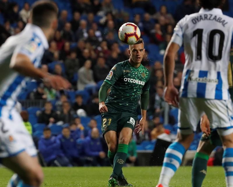 Giovani Lo Celso en el partido ante la Real Sociedad.