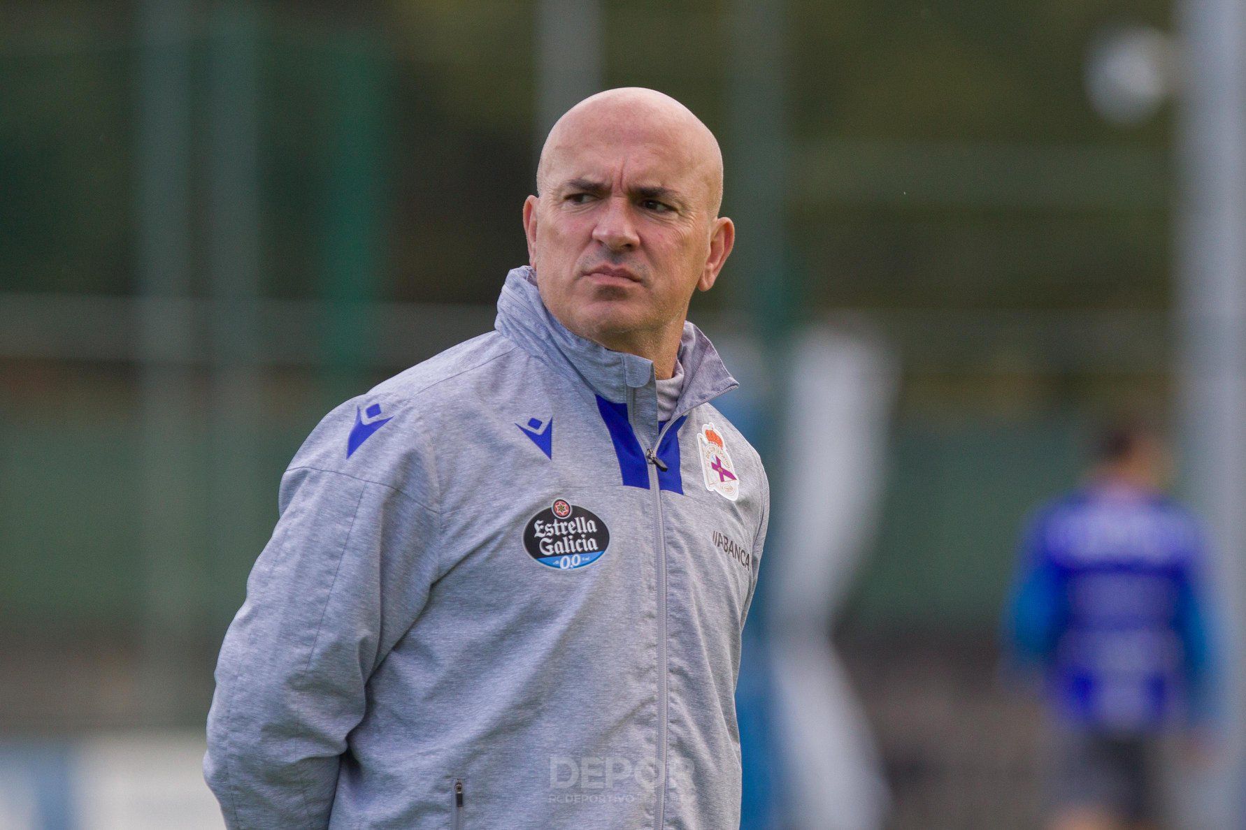  Luis César Sampedro, en un entrenamiento del Dëpor.