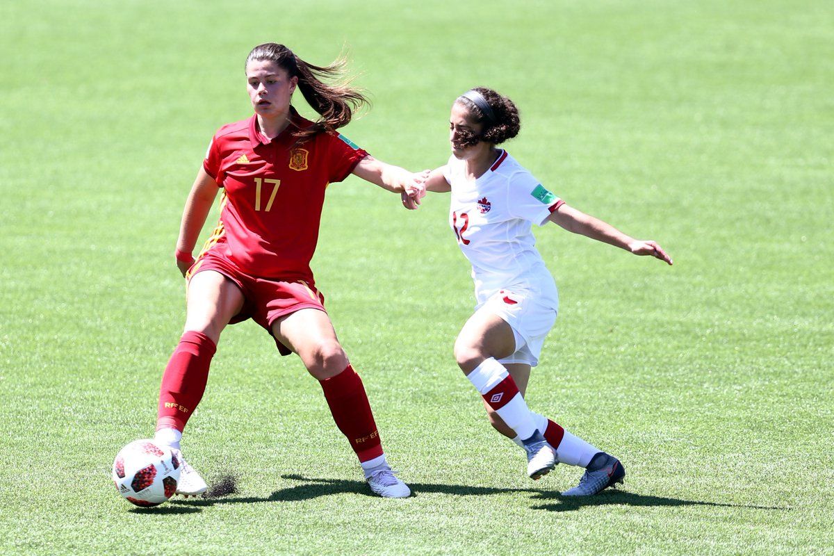  María Méndez, con la selección española sub 17.