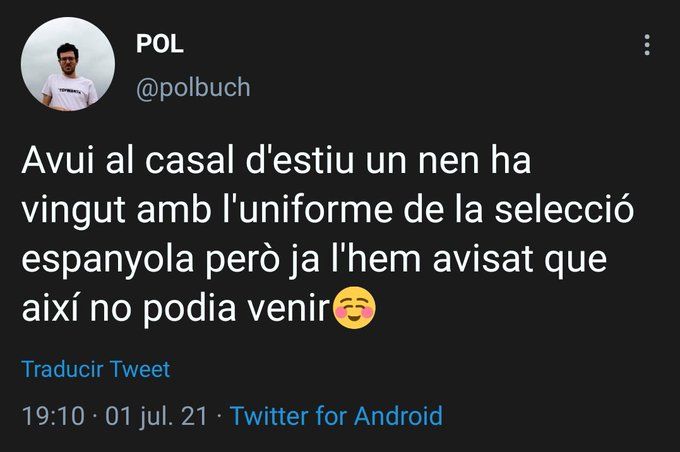  Mensaje del monitor en redes sociales