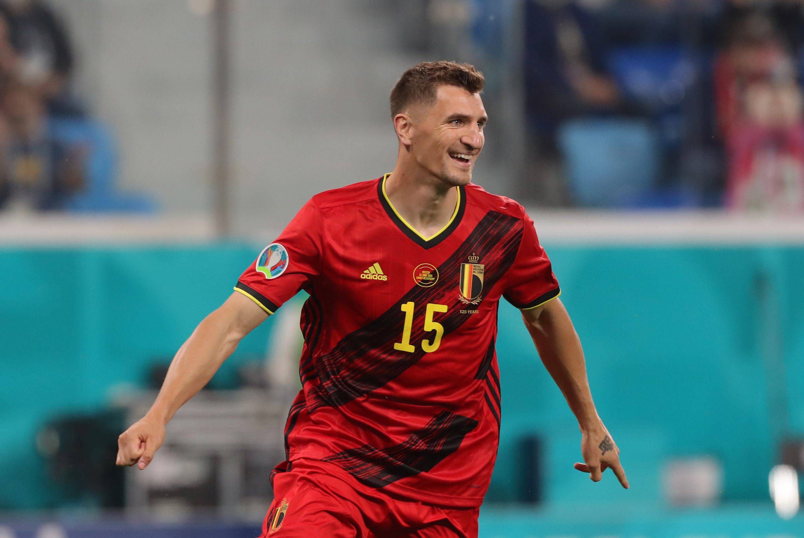  Meunier celebra su gol ante Rusia en la Eurocopa.