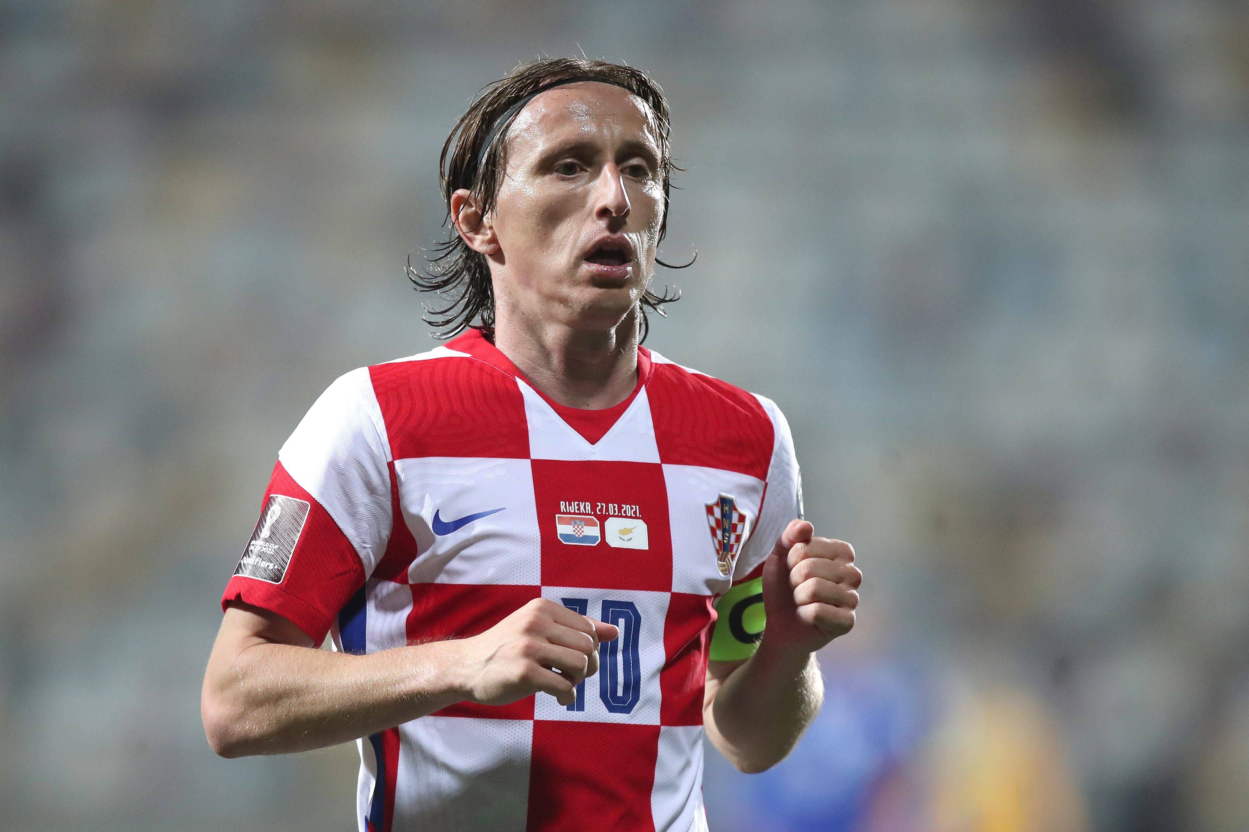  Luka Modric durante un partido con la selección de Croacia.
