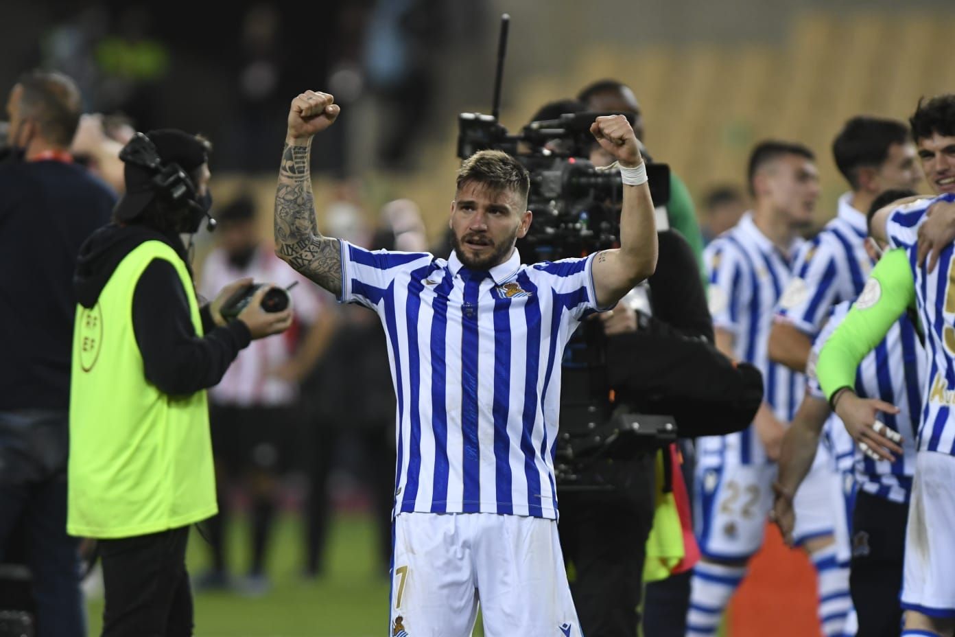  Portu, emocionado, tras ganar la Copa.