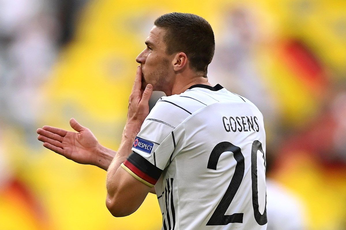  Robin Gosens celebra su gol con Alemania a Portugal.