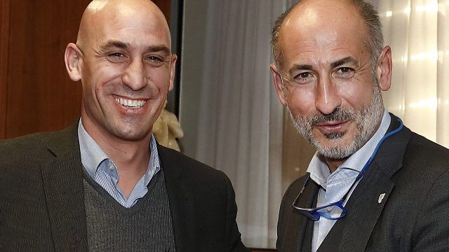  Rubiales y Elizegi en la reunión que mantuvieron en la sede de la RFEF el pasado 8 de enero.