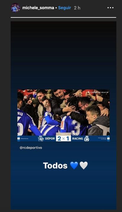  Somma festeja la victoria del equipo ante el Racing.