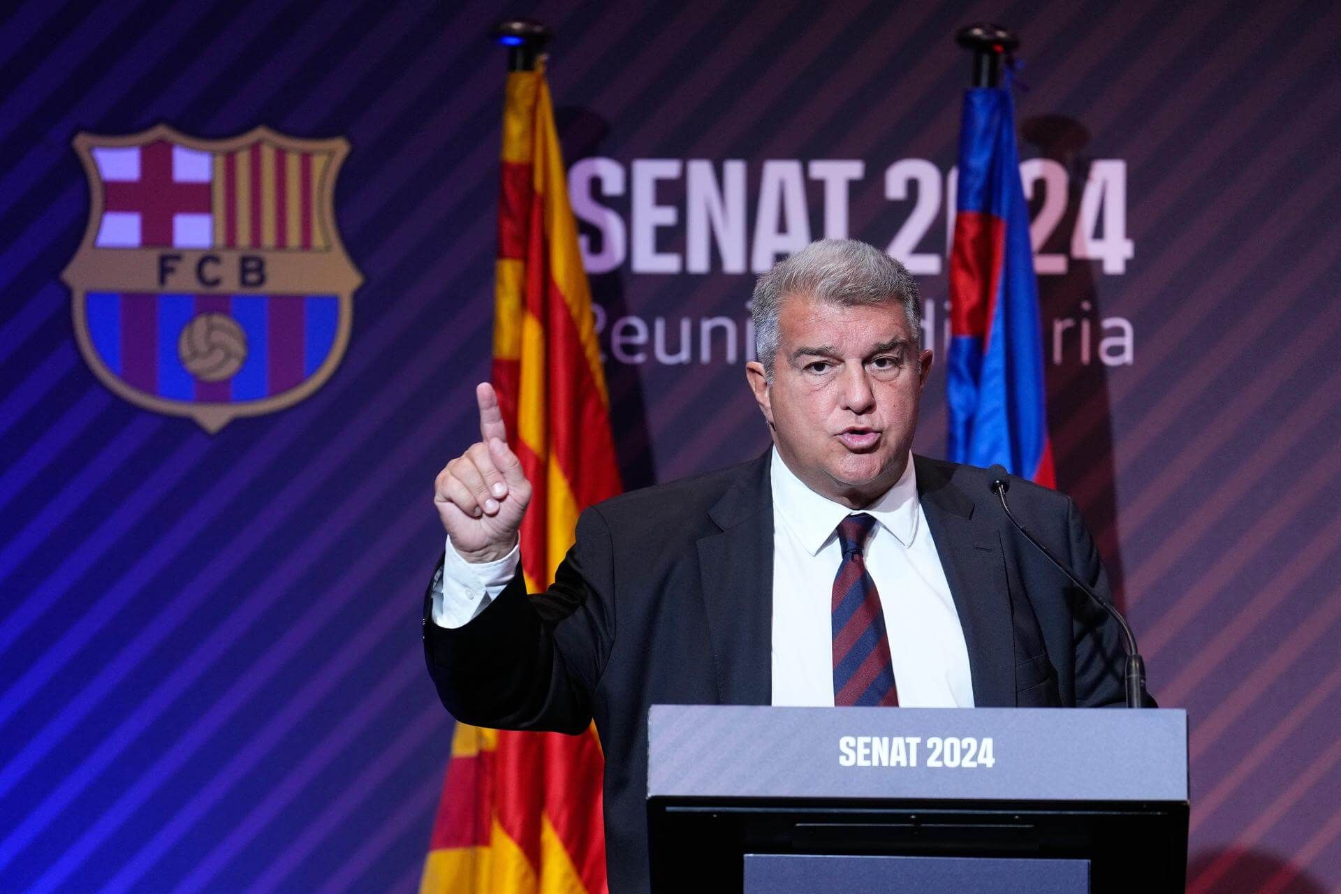 Joan Laporta, en la reunión ordinaria del senado.