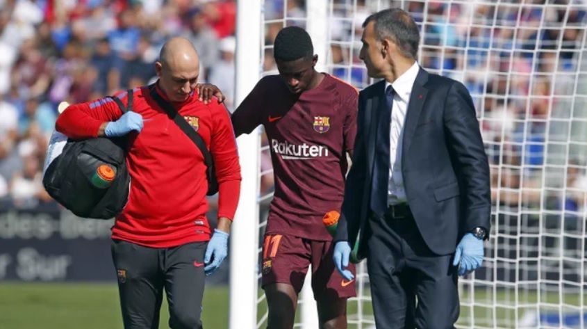  Dembélé, lesionado en su segundo partido con el Barcelona.