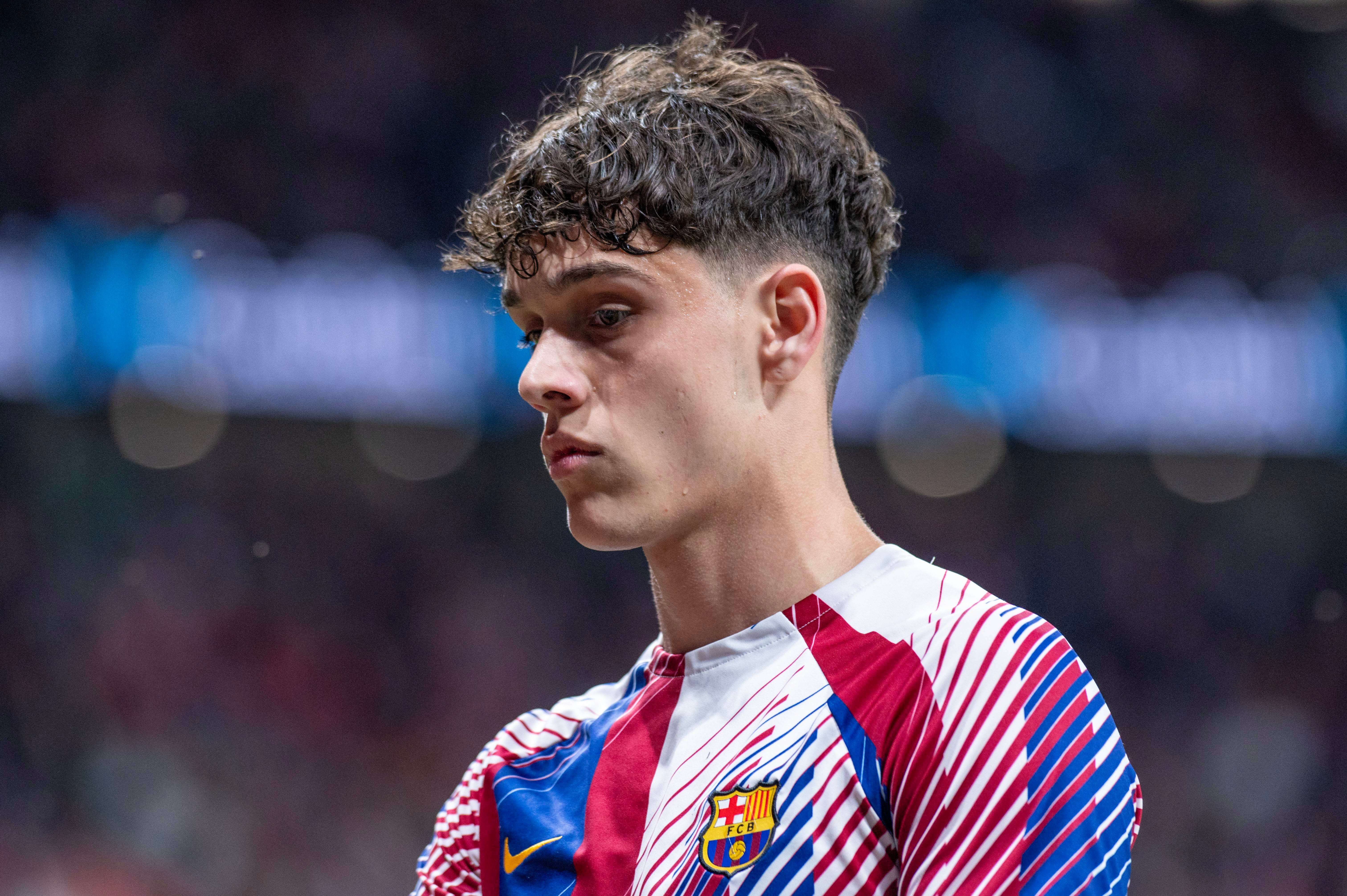  Héctor Fort, en un calentamiento del Barça.