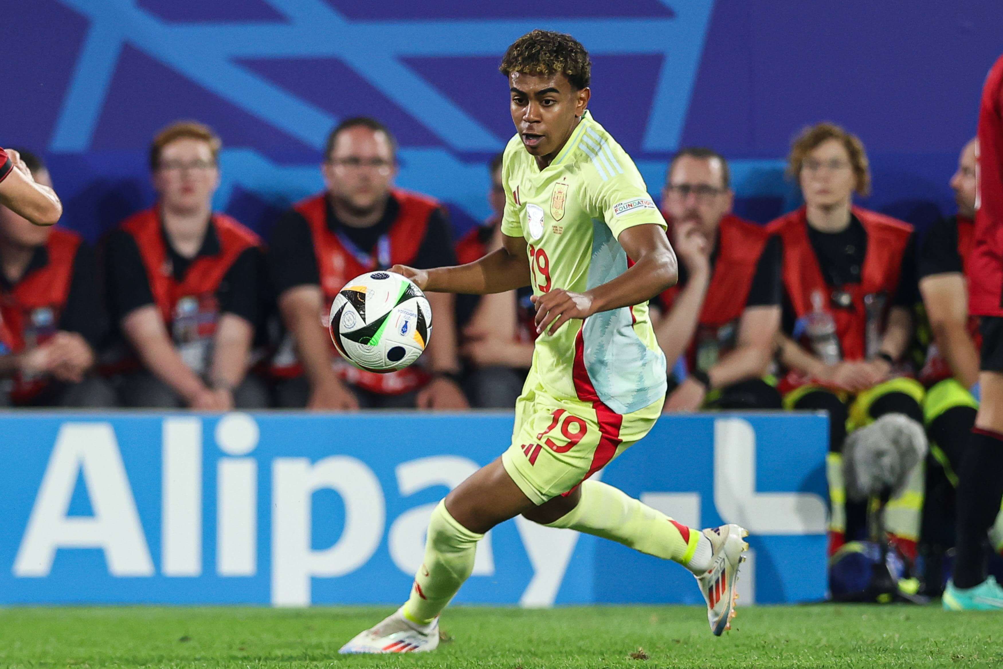  Lamine Yamal, en el España - Albania en la Eurocopa 2024
