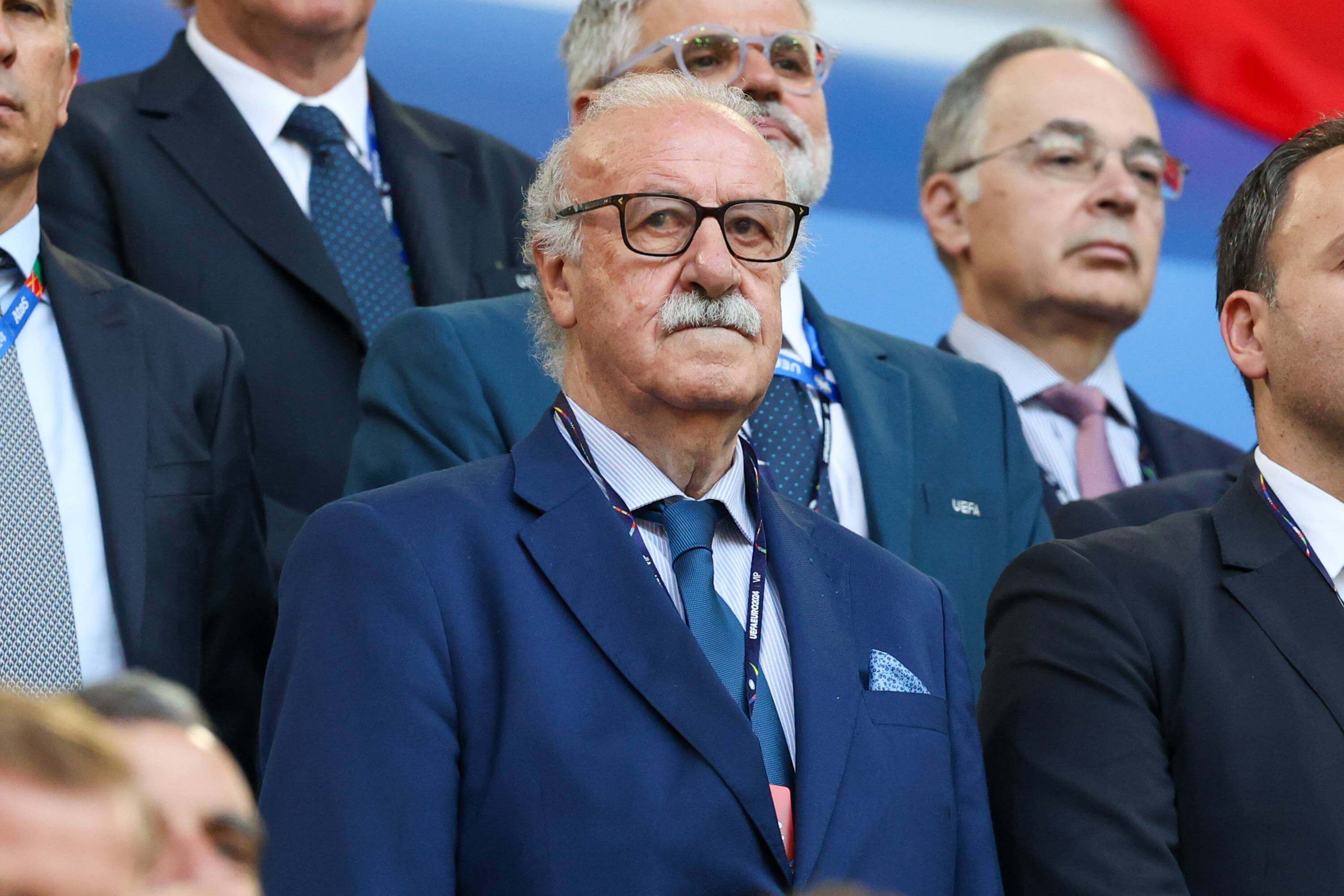 Vicente del Bosque, durante el partido entre Albania y España (foto: Cordon Press).