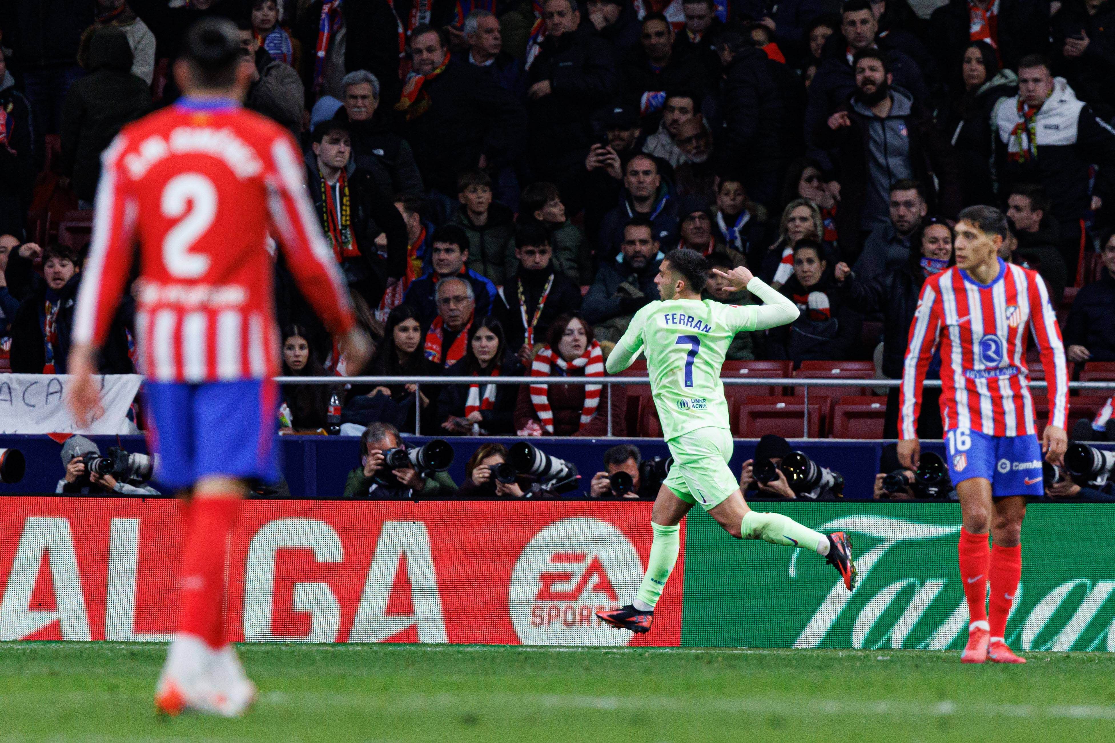 La celebración de Ferran Torres ante el Atlético (Cordon Press)