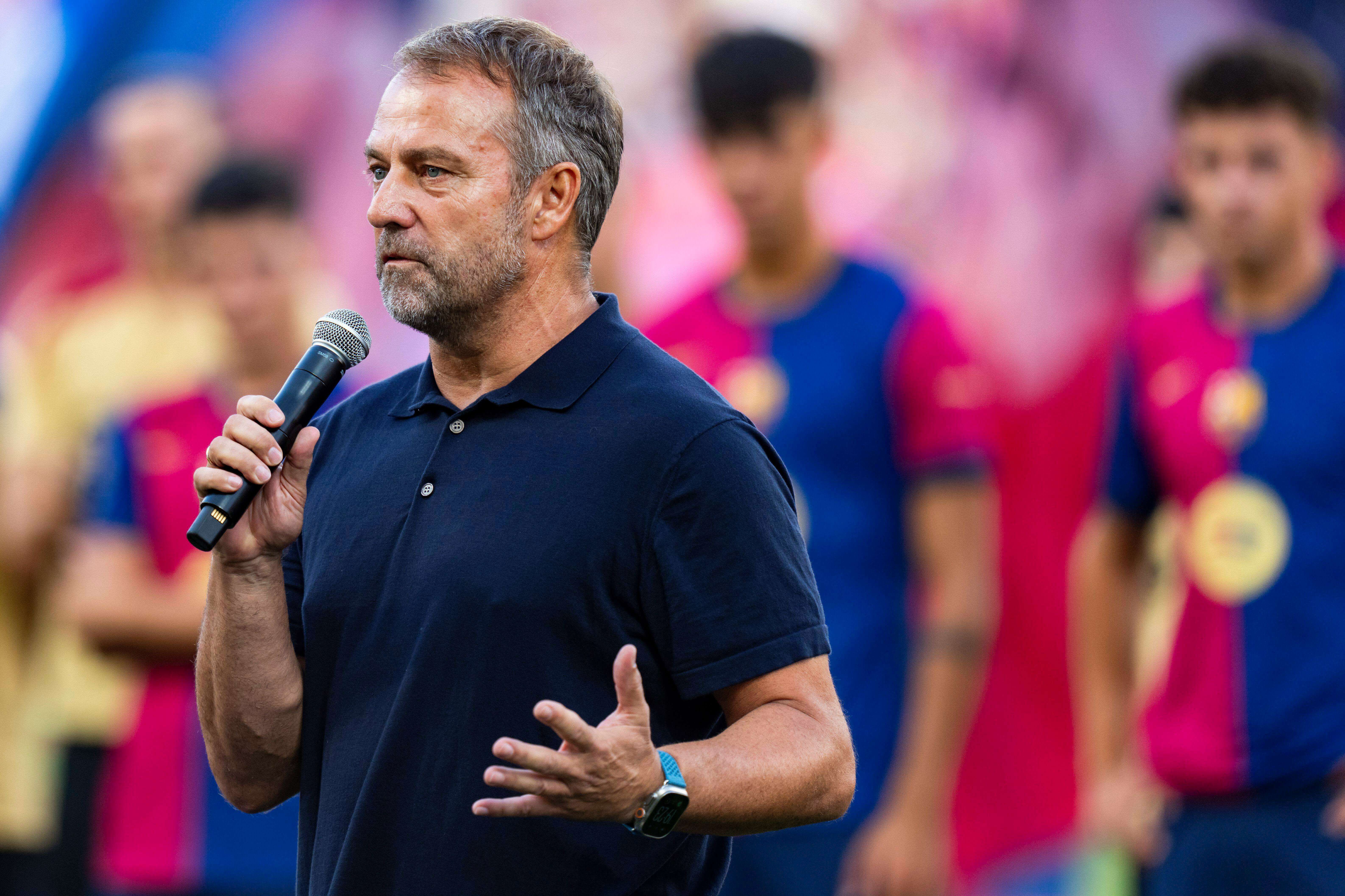 Hansi Flick, en la presentación del Barça 2025.