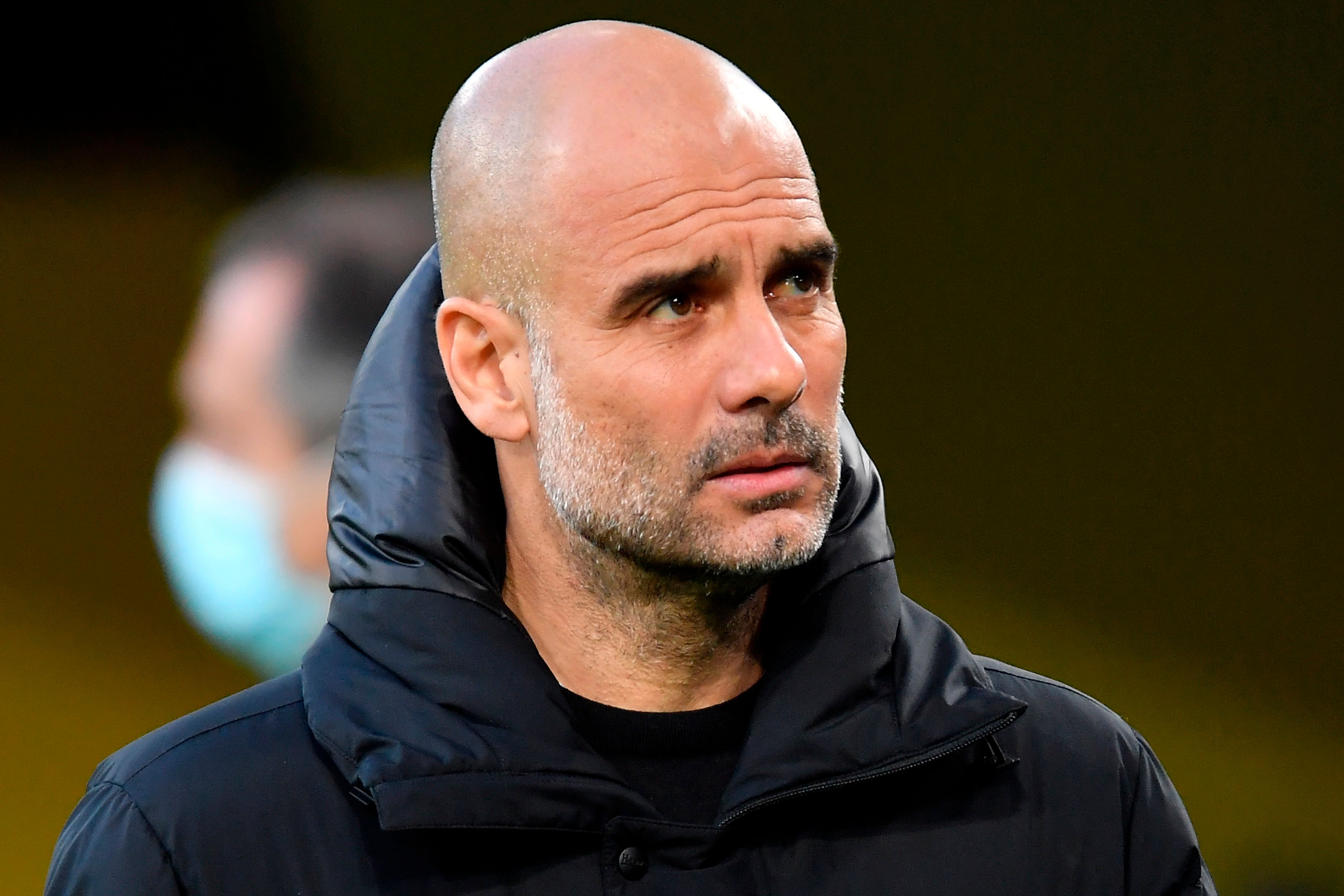  Pep Guardiola, en un partido del Manchester City.