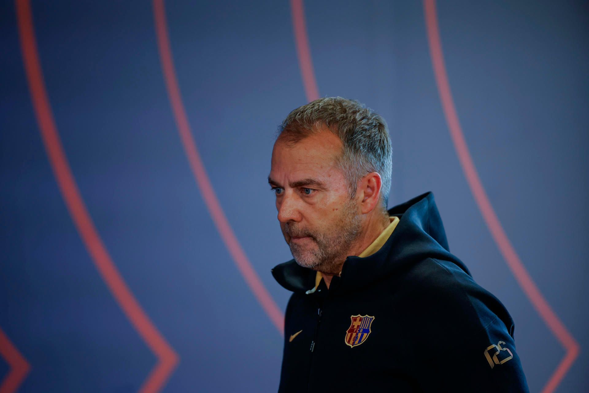 Hansi Flick en la rueda de prensa del Barcelona (EFE)