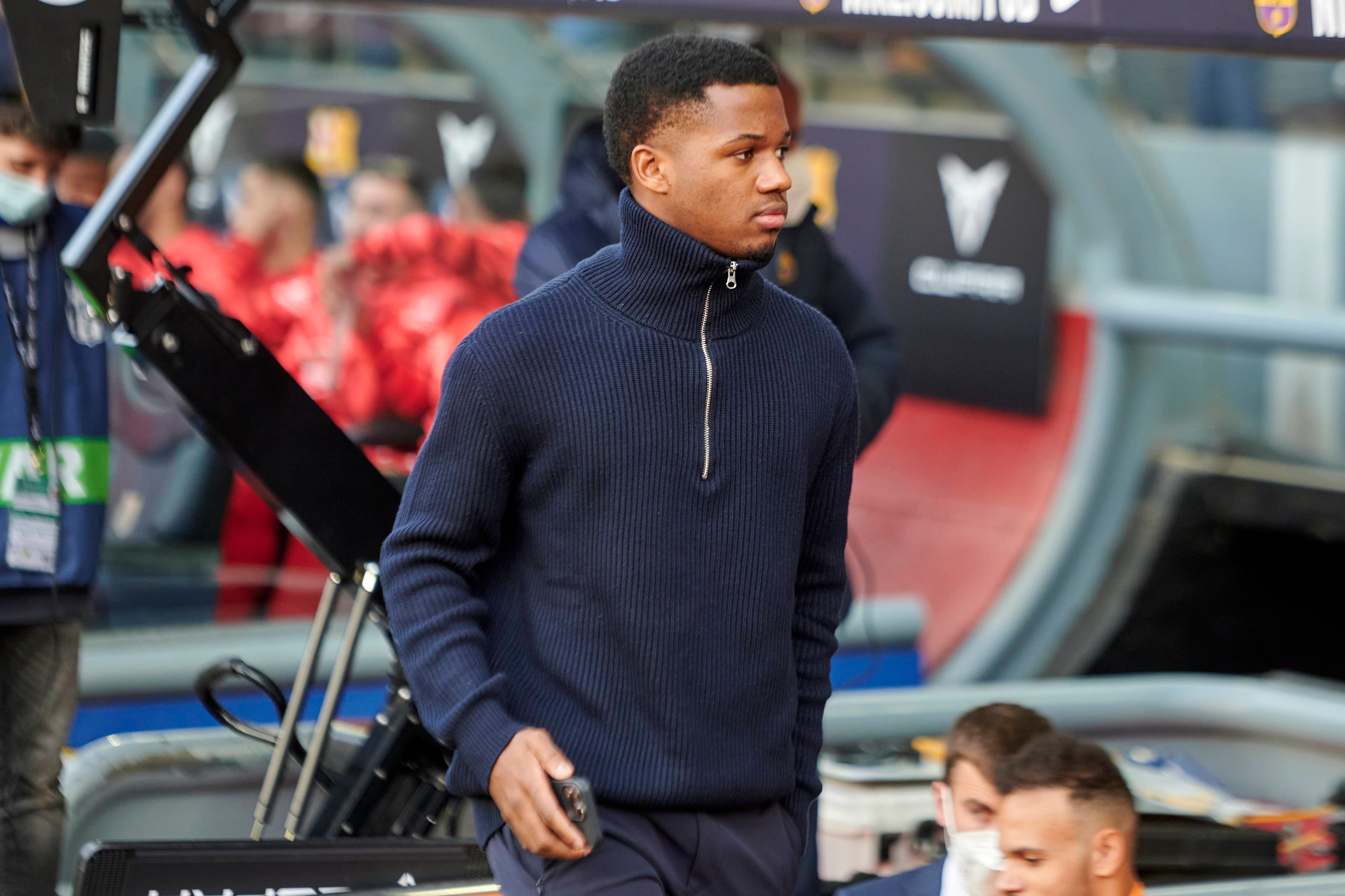 Ansu Fati, en un partido con el Barcelona.