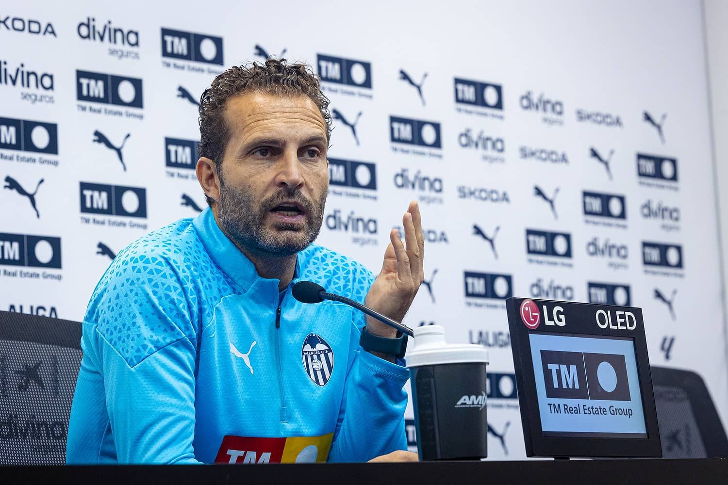 Rubén Baraja, en rueda de prensa.