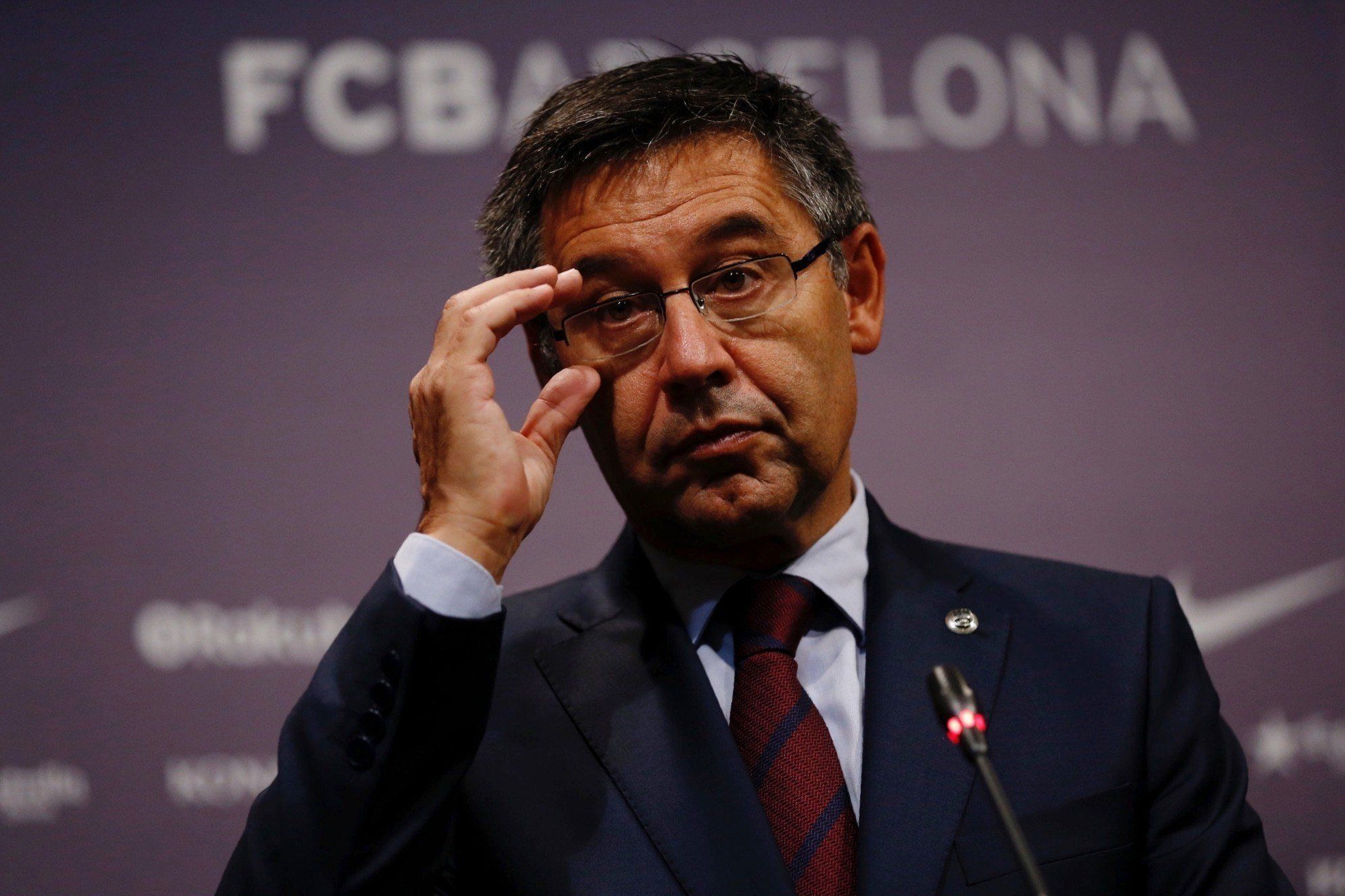  Bartomeu, presidente del Barcelona, durante una comparecencia.
