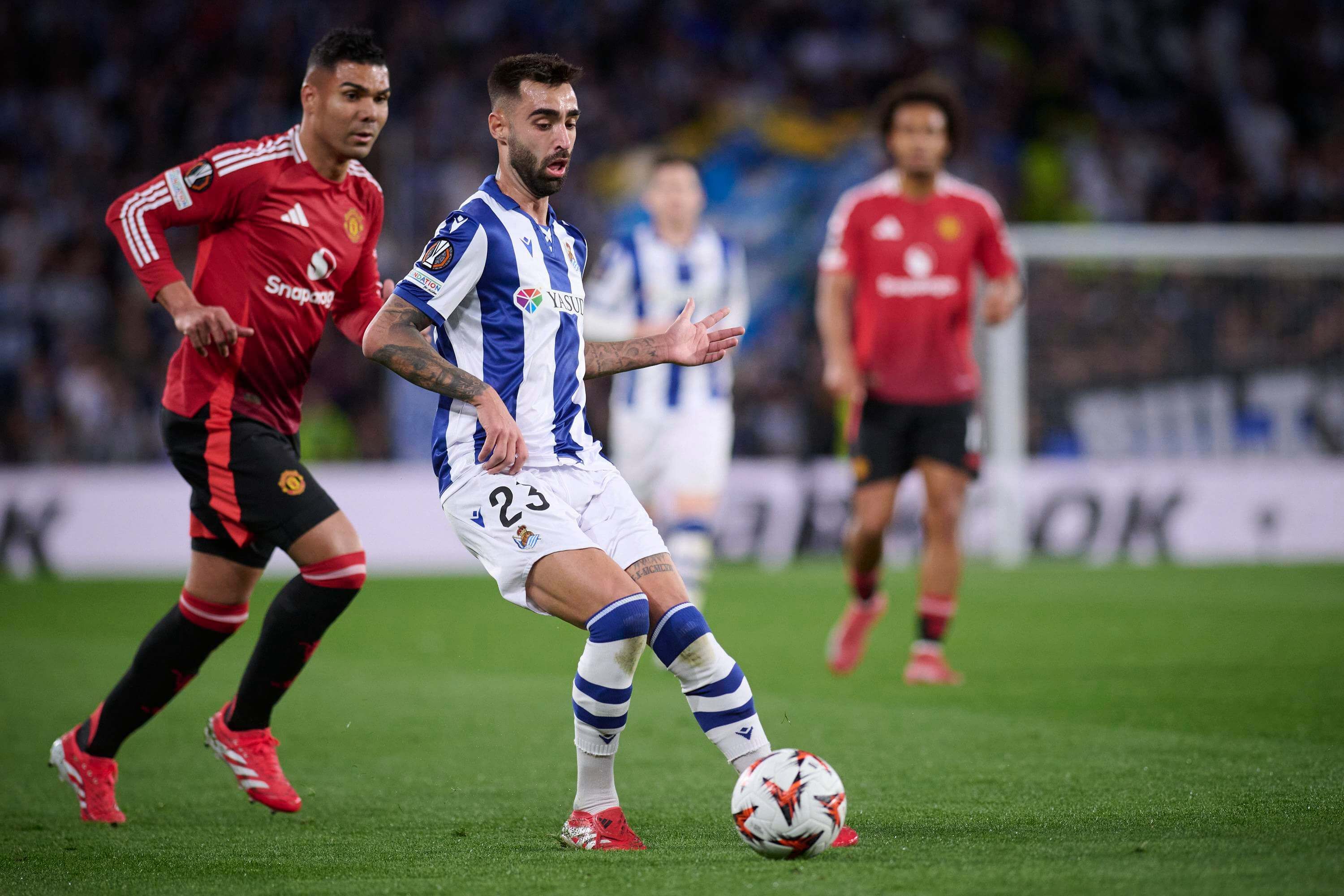  Brais Méndez, en el Manchester United-Real Sociedad.