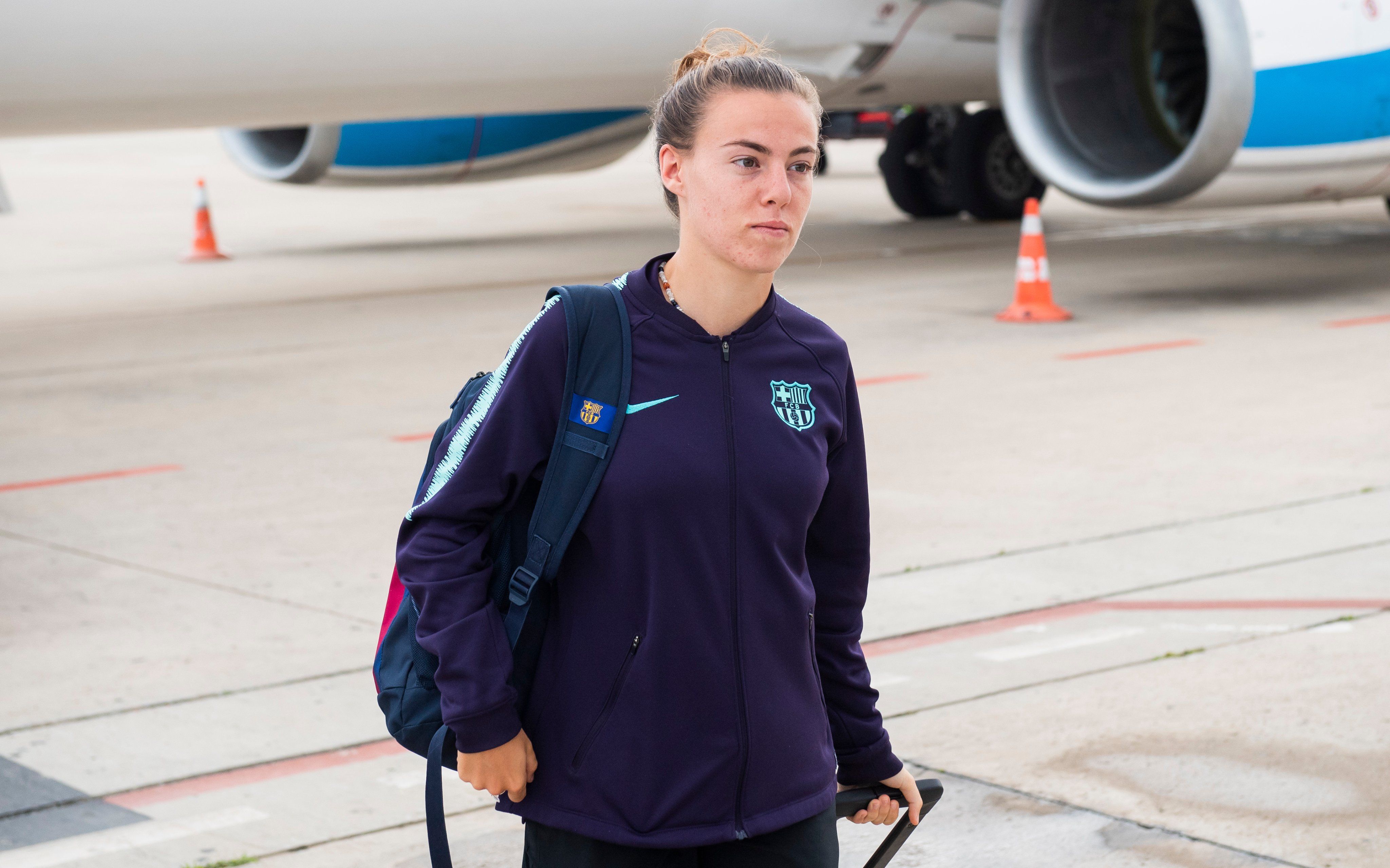  Candela Andújar durante un viaje con el Barcelona.