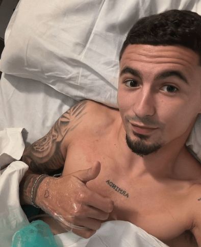  Yeremy Pino tras su operación del ligamento cruzado anterior