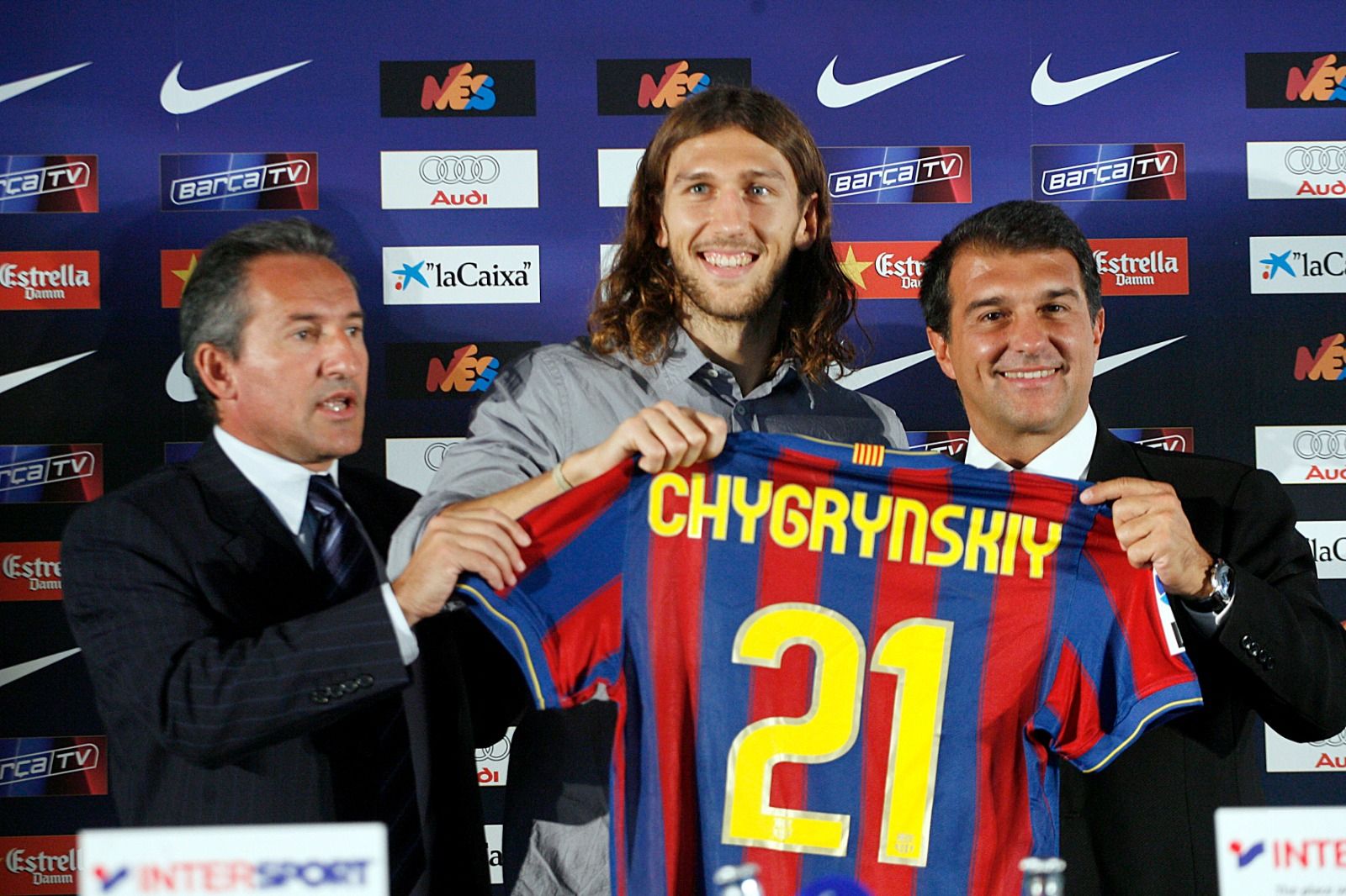  Chygrynsky, en su presentanción con el Barcelona en 2009.