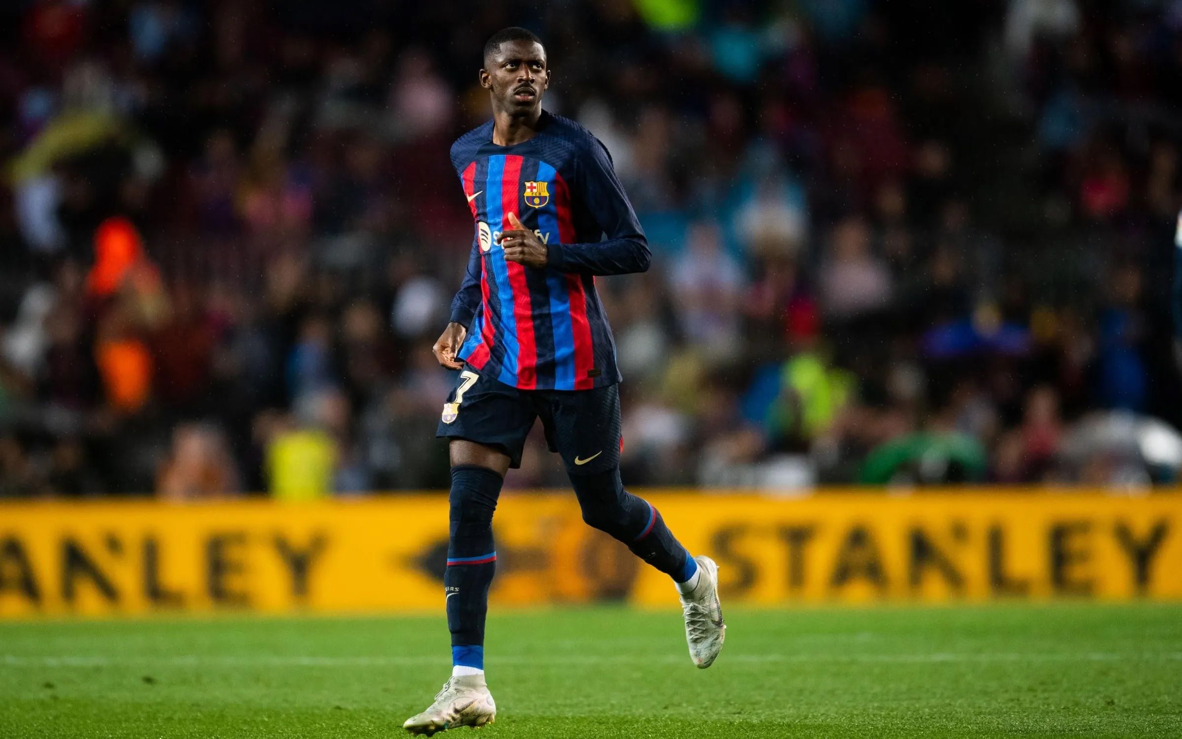 Dembélé, en su regreso a los campos durante el Barça-Betis (Foto: FCB).