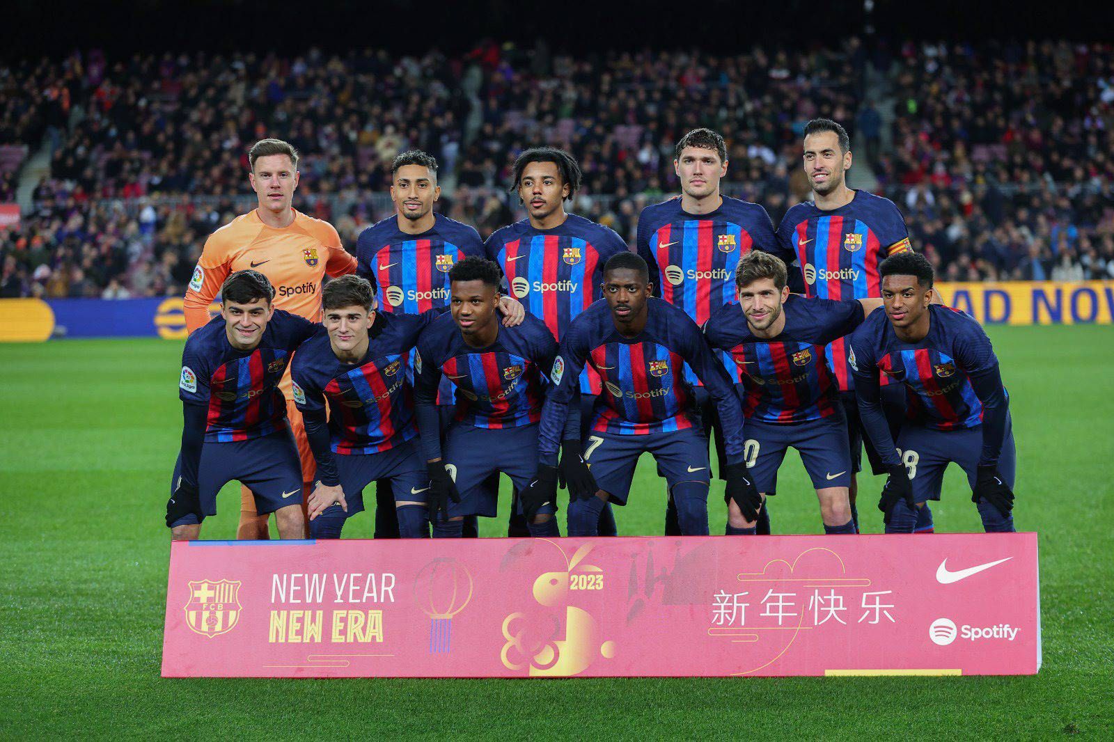  El once del Barça ante el Getafe.