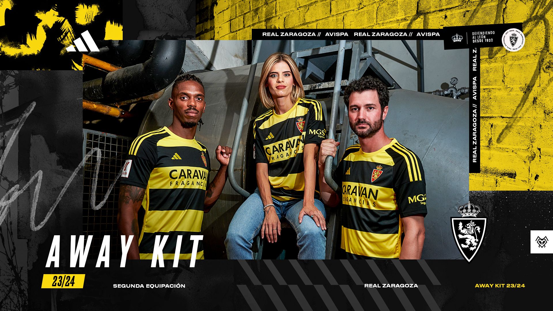 El Real Zaragoza presenta su camiseta avispa para la 23/24.