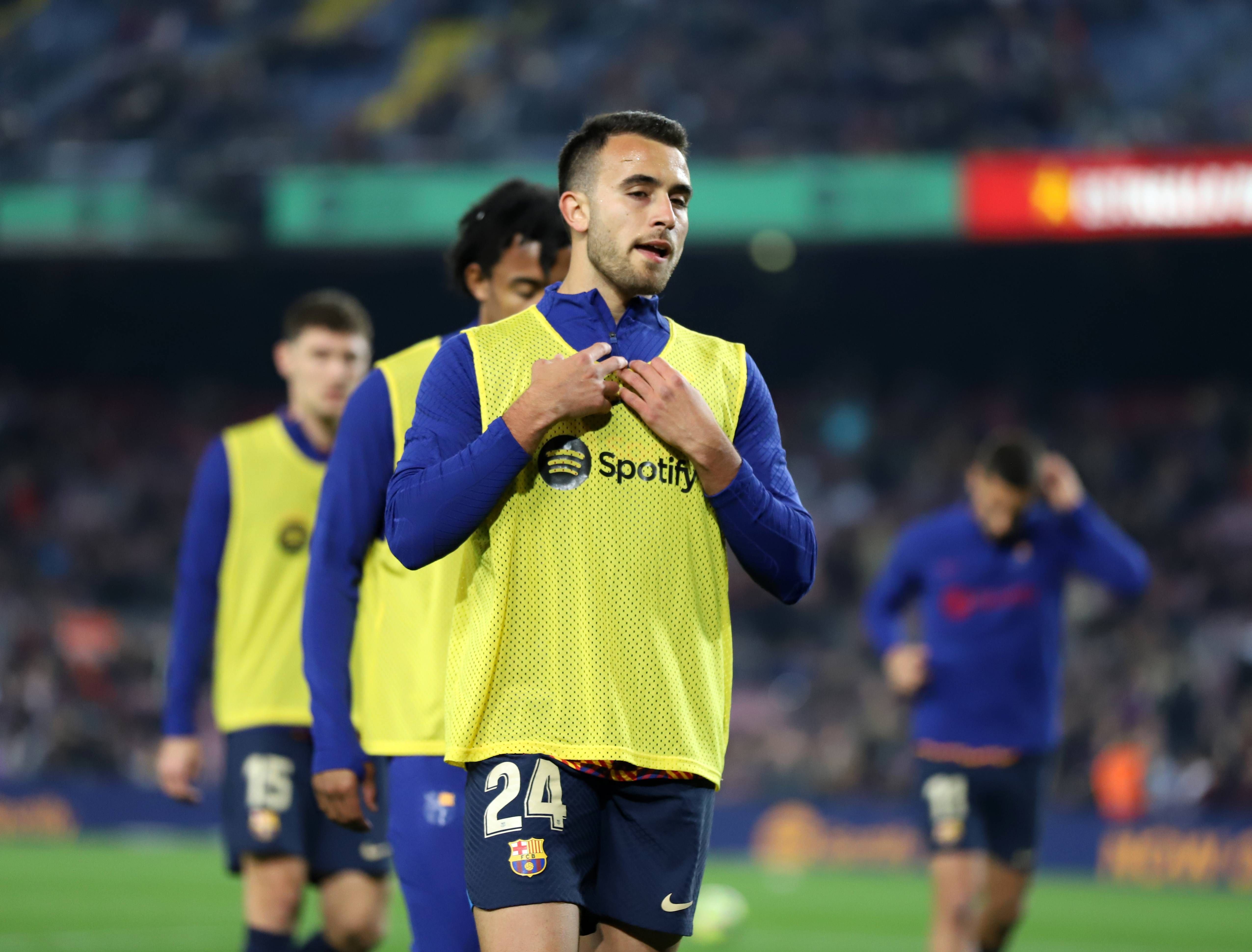  Eric García, en un calentamiento del FC Barcelona.