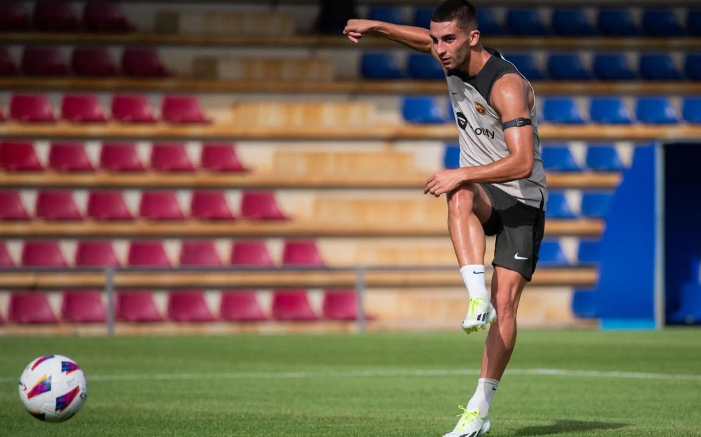 Ferran Torres, en una sesión del Barcelona (Foto: FCB).