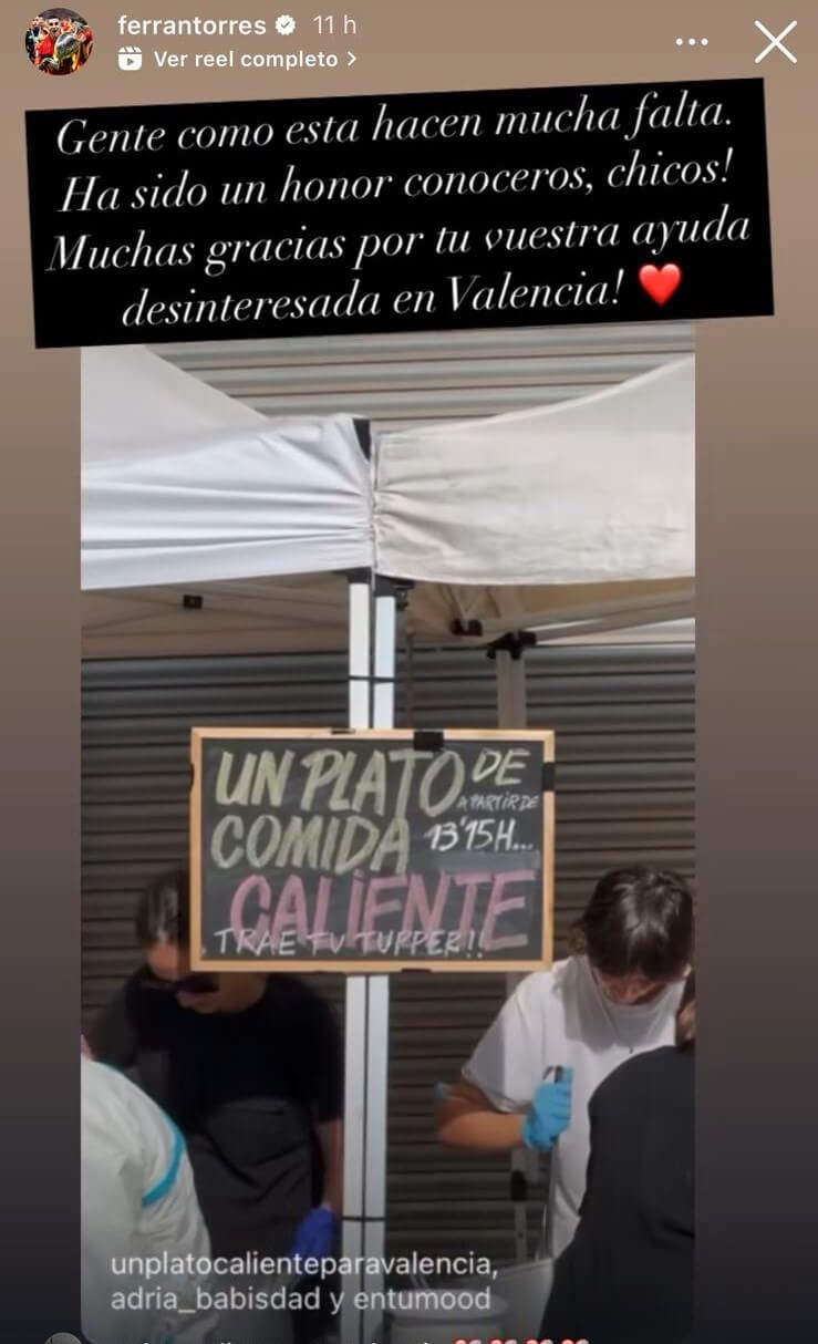  Storie de Ferran Torres de voluntarios en Valencia.