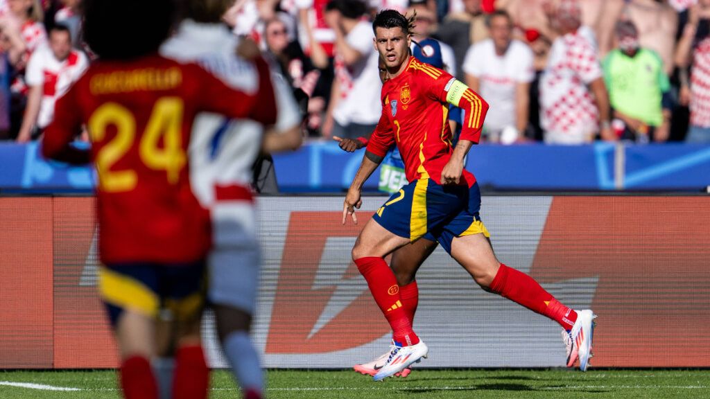 Álvaro Morata, durante el España-Croacia de la Eurocopa 2024 (foto: Cordon Press).