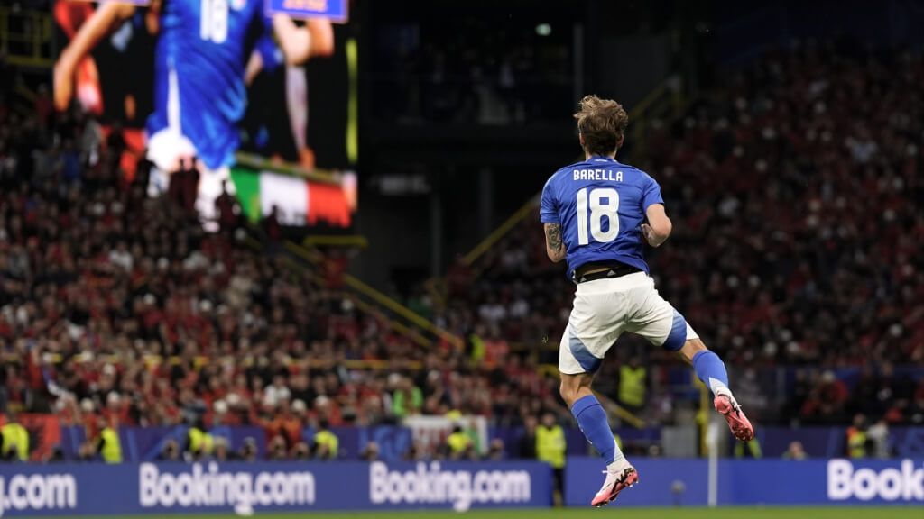  Nicolo Barella dio el tanto del triunfo de Italia sobre Albania en la Eurocopa 2024 (foto: Europa Press).