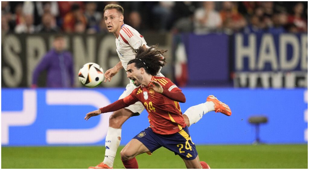 La Selección Italiana no consiguió superar a Marc Cucurella en el partido de la Eurocopa 2024 (fo