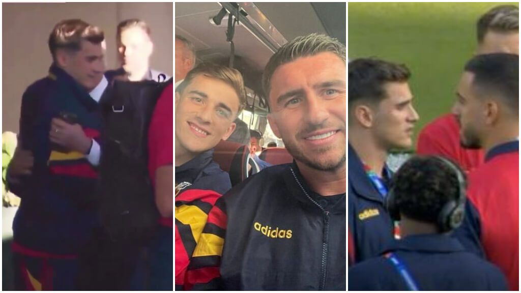  Gavi, junto a varios jugadores de la Selección Española.