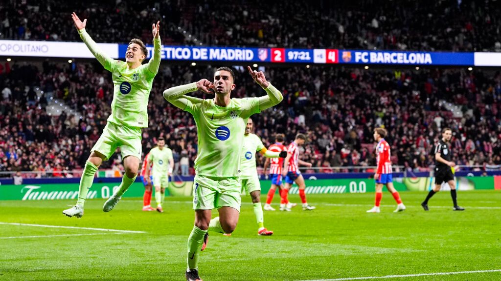  Ferran y Gavi celebrando un gol en el Metropolitano (Europa Press)