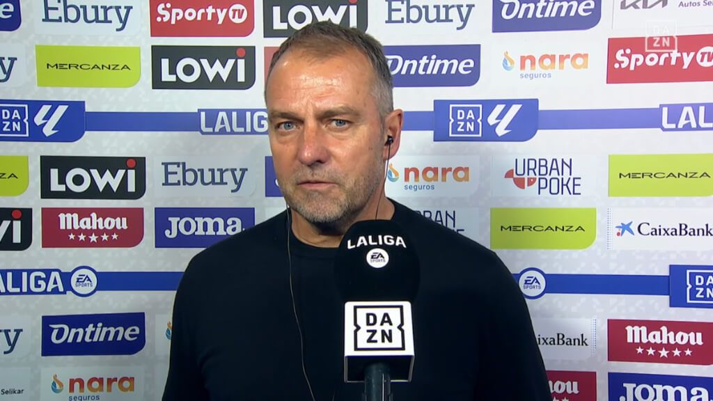  Hansi Flick, en el postpartido del Leganés-Barcelona (captura: DAZN)