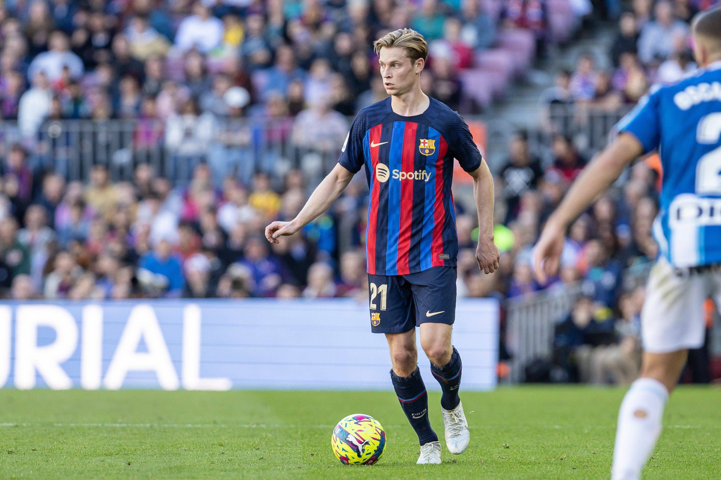 Frenkie de Jong, durante el Barça-Espanyol.
