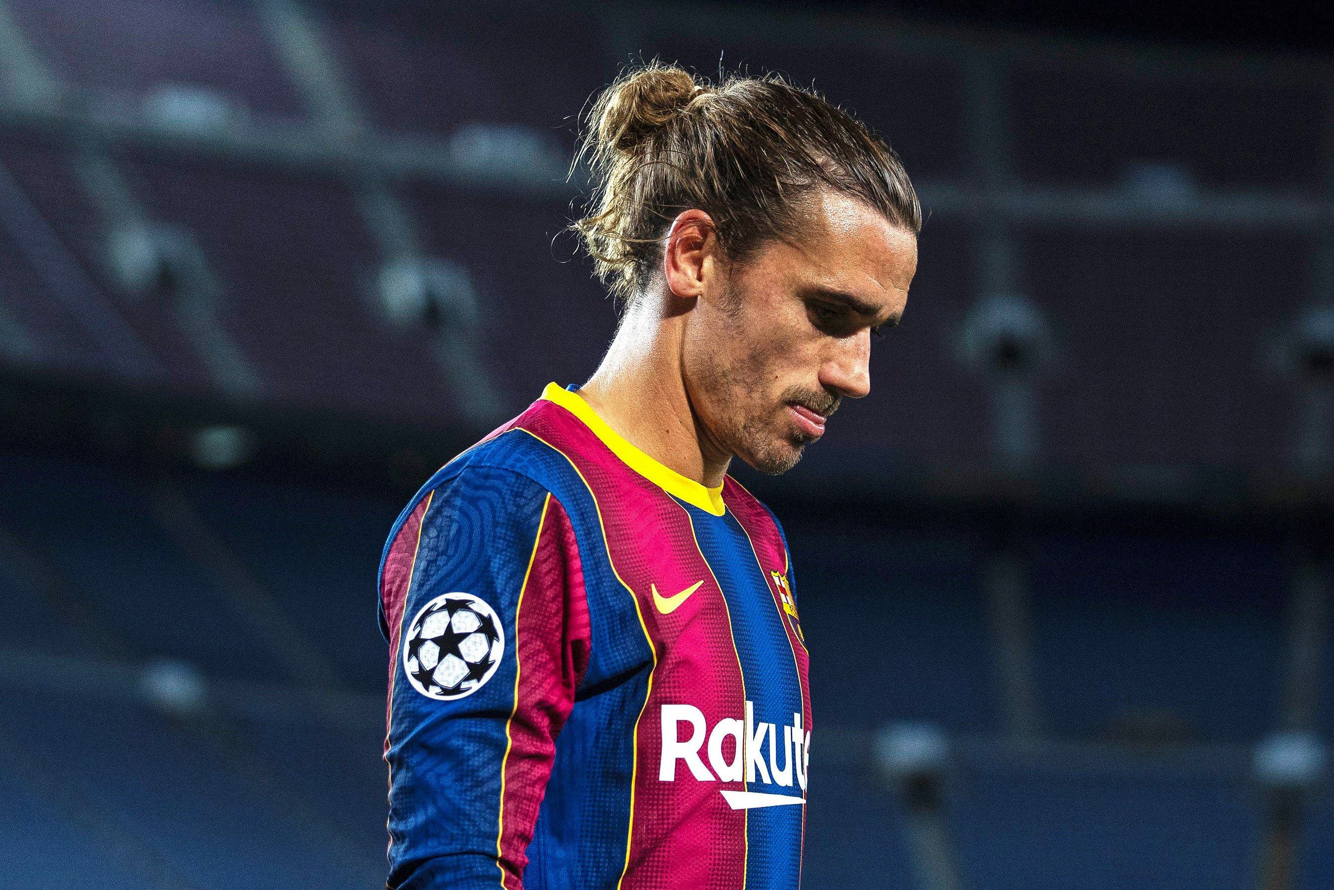  Griezmann durante un partido del Barcelona en Champions League.