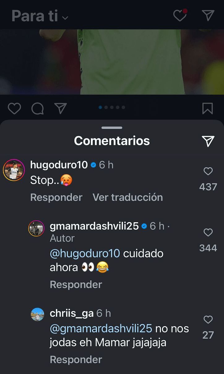  Hugo Duro contesta a Giorgi Mamardashvili