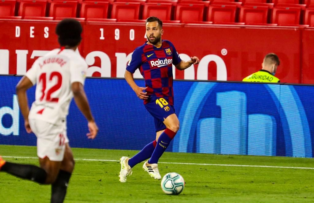  Jordi Alba, durante el partido ante el Sevilla.