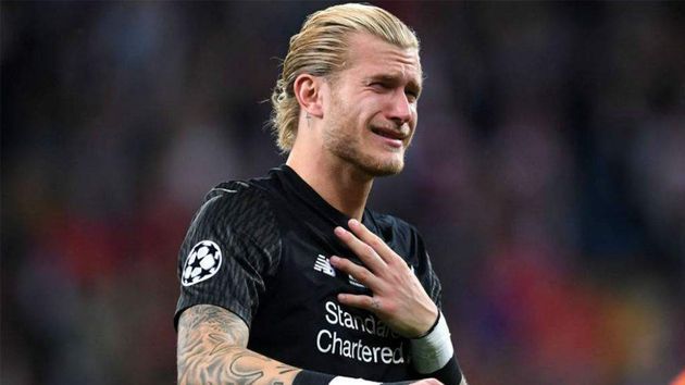 Karius, tras la final de Kiev entre el Liverpool y el Real Madrid.