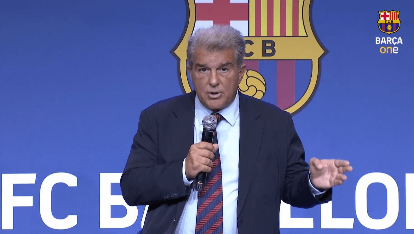  Joan Laporta, en rueda de prensa.